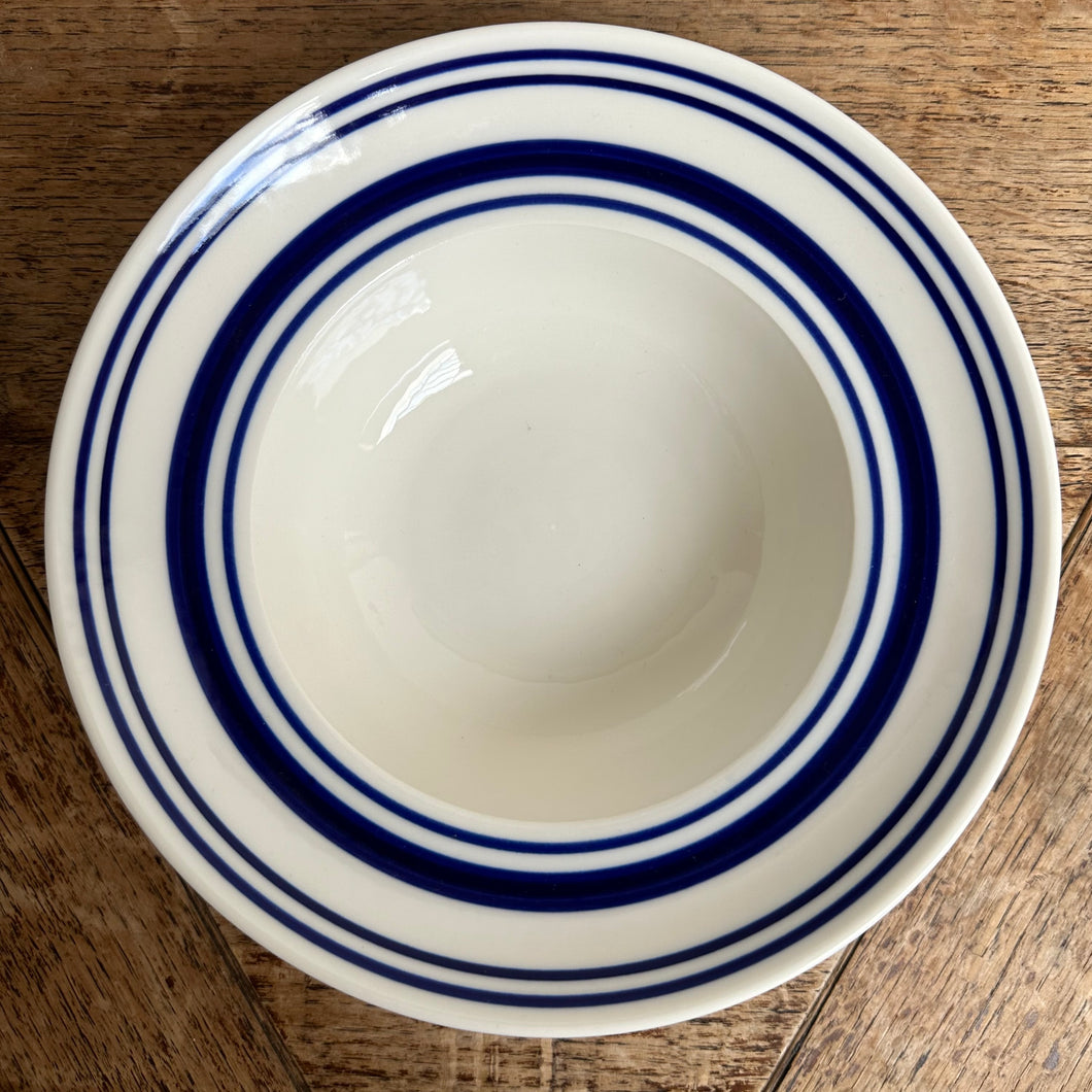 John Julian Classical Porcelain Cobalt Blue Sea Stripes Deep Bowl