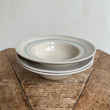 Load image into Gallery viewer, John Julian Classical Stoneware Duck Egg Linen Stripe Deep Bowls
