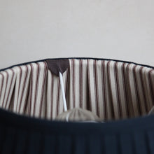 Load image into Gallery viewer, Pleated lampshade &quot;Ink Blue / Chocolate&quot;

