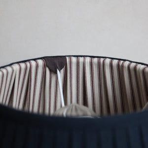 Pleated lampshade "Ink Blue / Chocolate"