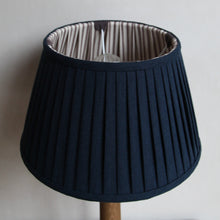 Load image into Gallery viewer, Pleated lampshade &quot;Ink Blue / Chocolate&quot;
