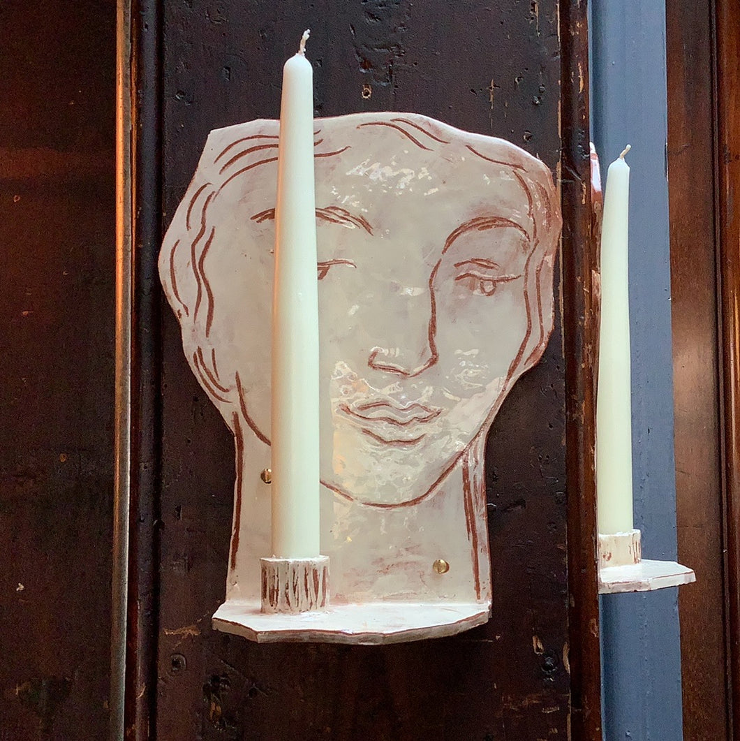 Lindzi West Ceramic Head candle holder